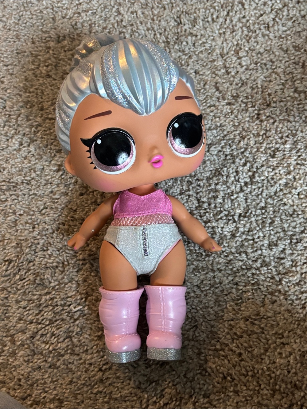 L.O.L. Surprise! Doll with Silver Glitter Hair and Pink Outfit